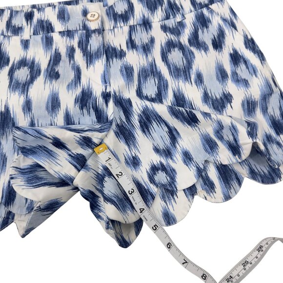 Crown & Ivy Shelby Womens Scalloped Hem Ikat Print Shorts Size 6 Cotton Blend - Picture 7 of 11